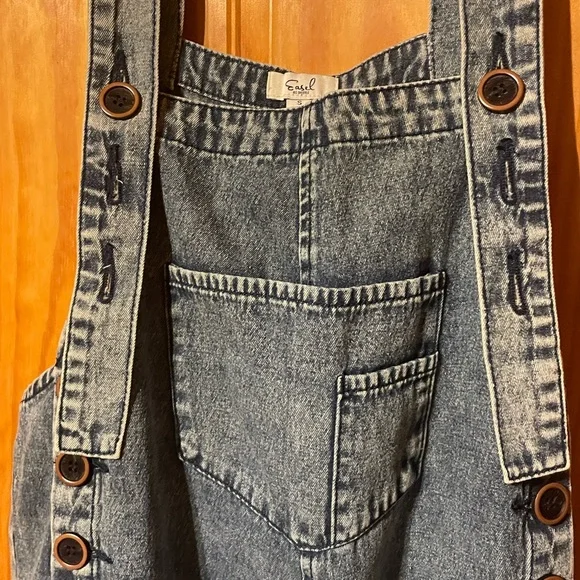 Easel Blue Denim Overalls - Picture 4 of 7